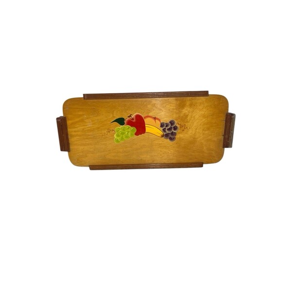 VTG 1950’s Rio Grande Ware Hand Painted Wooden Serving Tray w/Handles *READ - Picture 9 of 11